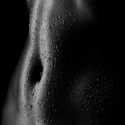 Sweaty Women Body, Naked Women S Press, ABS Stock Photo 