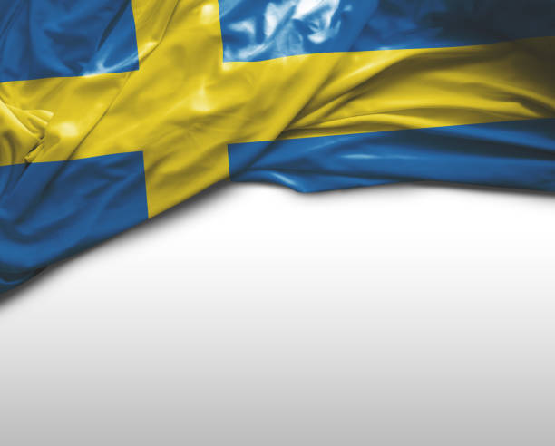 sverige viftande flagga - swedish flag bildbanksfoton och bilder