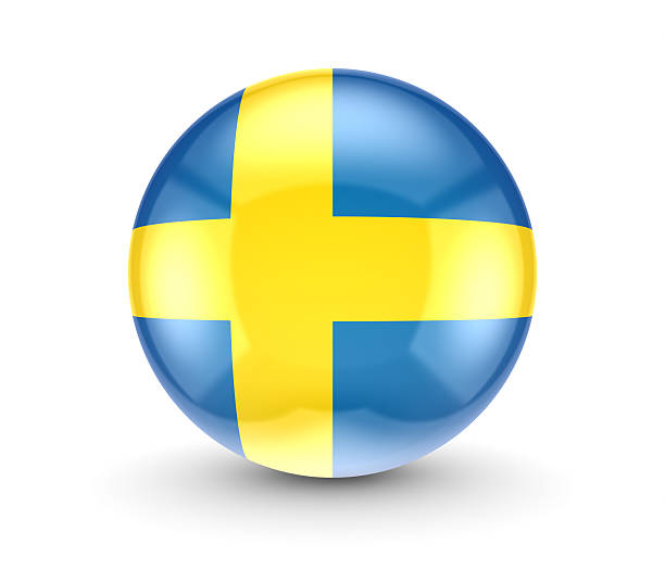 Swedish flag icon. stock photo
