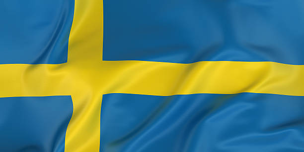swedish flag - swedish flag bildbanksfoton och bilder