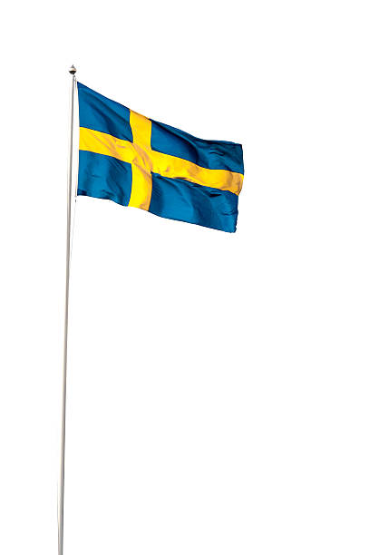 Swedish flag Swedish flag isolated on white swedish flag photos stock pictures, royalty-free photos & images