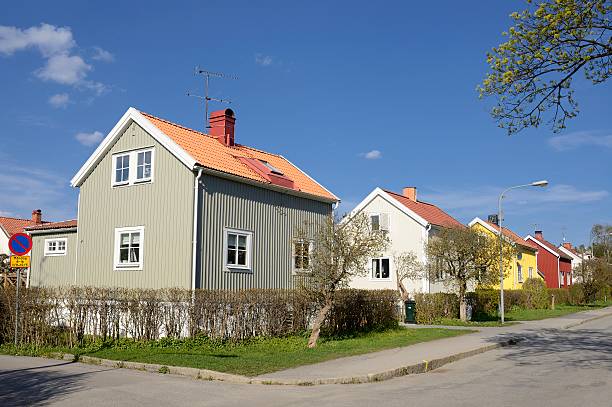 swedish middle class home - villa sverige bildbanksfoton och bilder