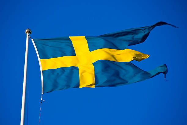 Swedish Naval Flag stock photo