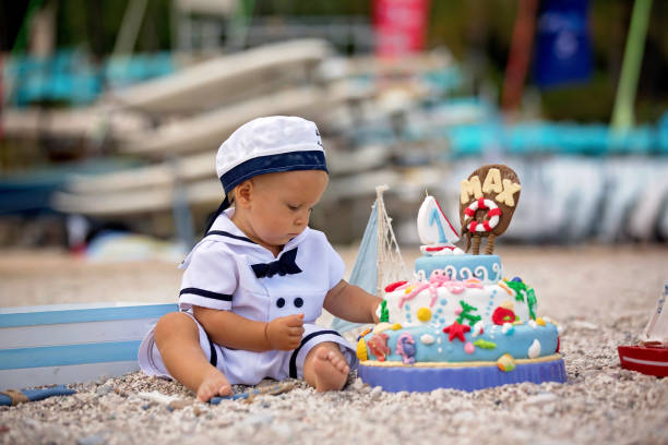 Cake Smash Outfit Baby Boy First Birthday Ship Captain Nautical Theme 