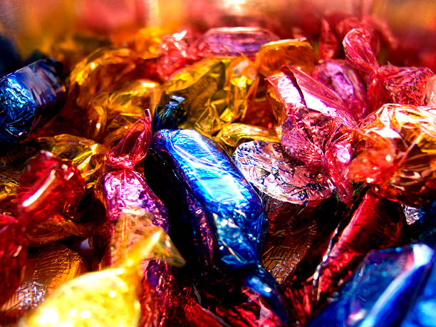 Sweets in Colourful Wrappers stock photo