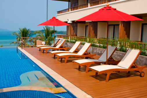 Swimming Pool Near The Sea Stock Photo - Download Image Now - iStock