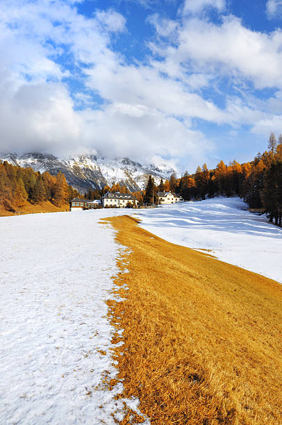 Swiss landscape, St. Moritz. stock photo