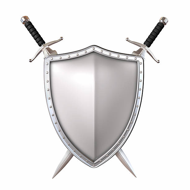 Sword and shield stock photo