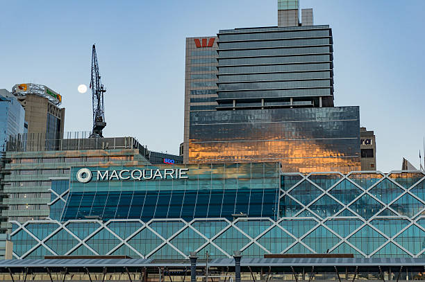 Sydney Central Business District skyline with Macquarie building stock photo