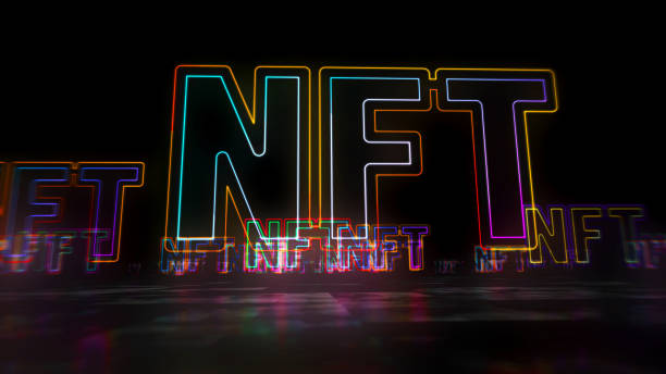 NFT symbol abstract concept 3d illustration stock photo