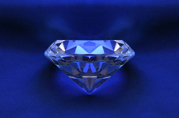 Symmetrical Blue Diamond on Satin stock photo