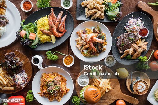 istock Table top view of spicy food. 1316145932