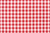 istock Tablecloth checked red and white texture background 177175454