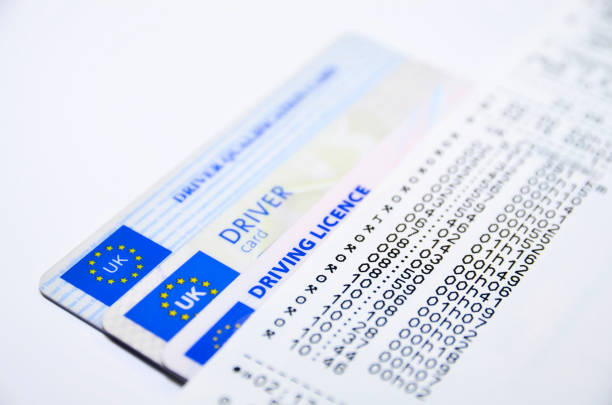 Tachograph print out Digital tachograph printed day shift driving license stock pictures, royalty-free photos & images