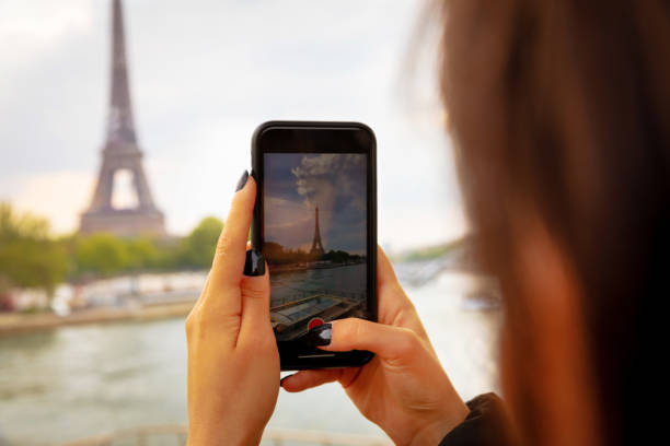 Take picture and video with smartphone stock photo