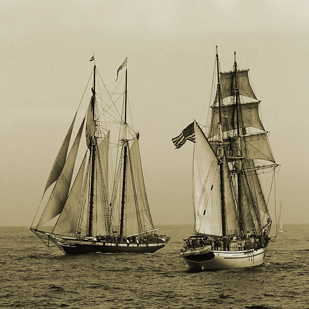 Tall Ships on the Pacific stock photo