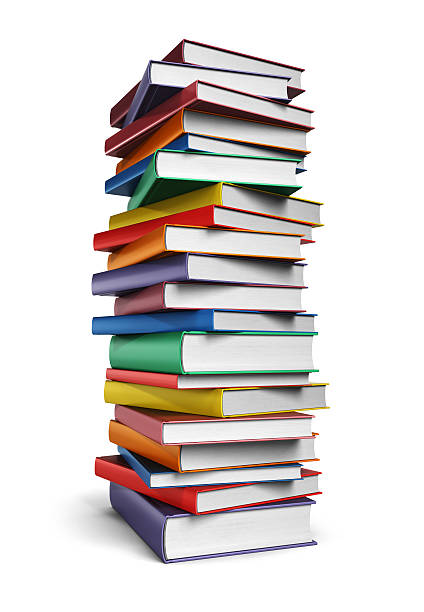 Tall stack of Books stock photo