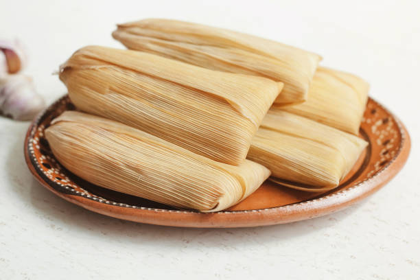 tamales mexicanos, mexican tamale, spicy food in mexico stock photo