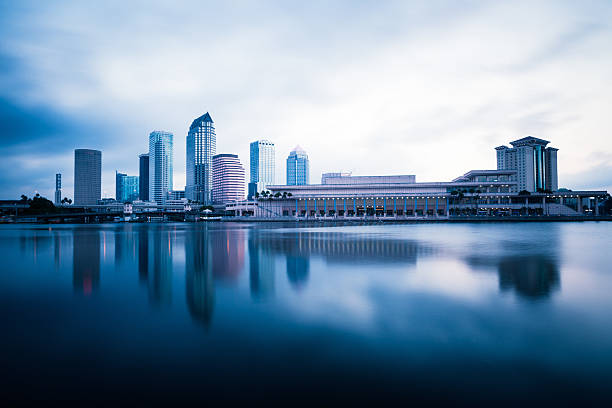 Tampa Downtown Skyline at Dawn stock photo