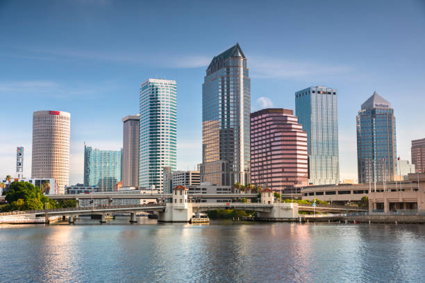 Tampa Florida USA downtown city skyline in the morning stock photo