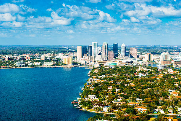 Tampa Skyline Aerial View stock photo