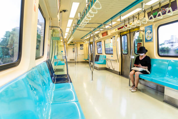 Tamsui Xinyi Line of Taipei MRT System, Taiwan. stock photo