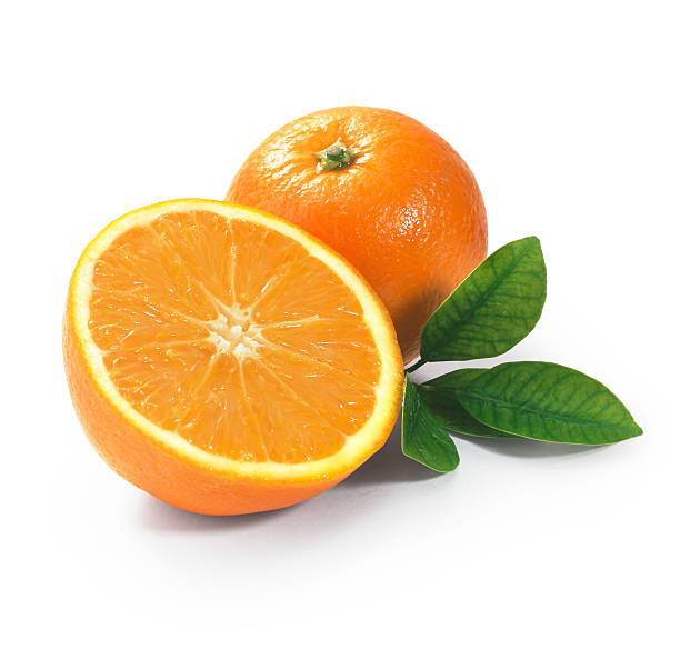 tangerine duo with leafs - oranje stockfoto's en -beelden