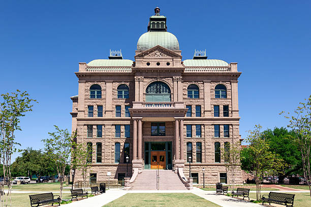 Tarrant County Courthouse in Fort Worth Fort Worth, Tx, USA - April 6, 2016: Historic Tarrant County Courthouse from 1895. Fort Worth, Texas, United States texas supreme court stock pictures, royalty-free photos & images