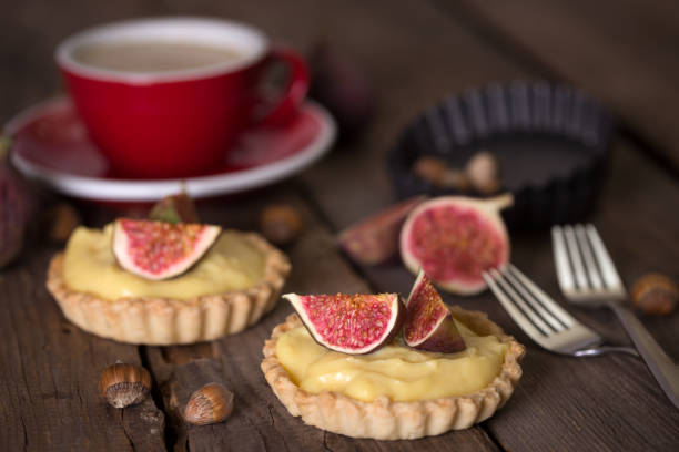 505 Custard Fruit Tart And Cup Of Coffee Stock Photos, Pictures &  Royalty-Free Images - iStock