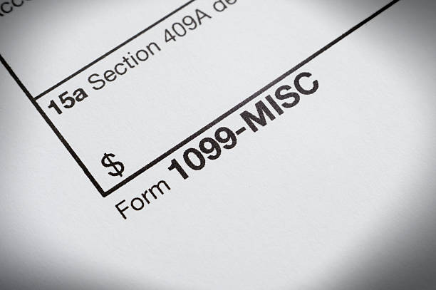 Tax 1099 Misc form stock photo