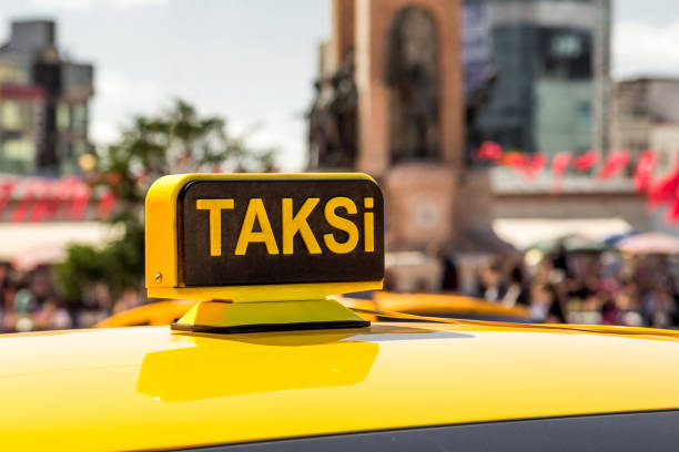 Taxi car on the street stock photo