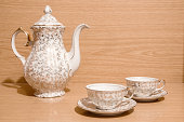 istock Tea set with golden ornaments 1350898694