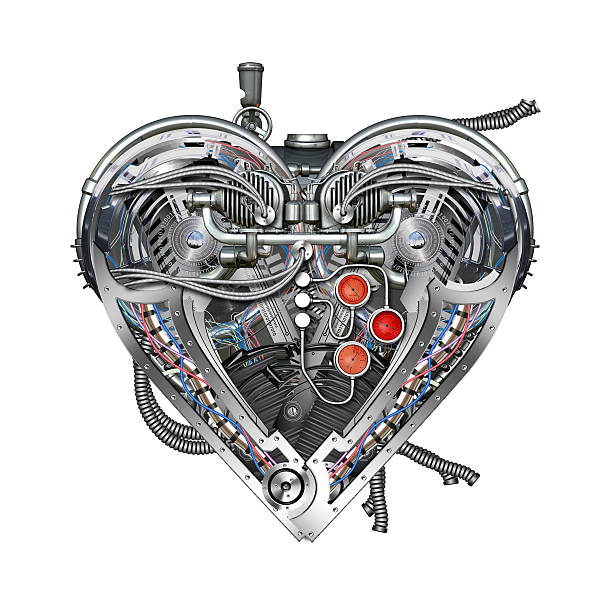 technically mechanical heart stock photo