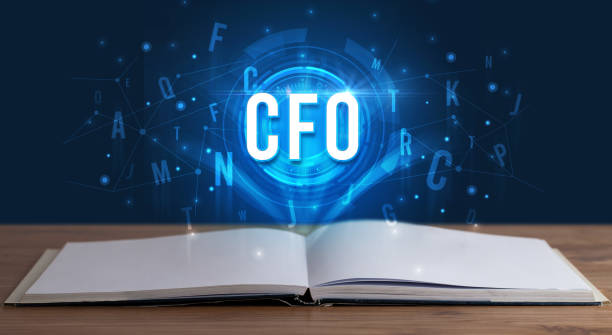 Technology abbreviation coming out from an open book CFO inscription coming out from an open book, digital technology concept cfo stock pictures, royalty-free photos & images
