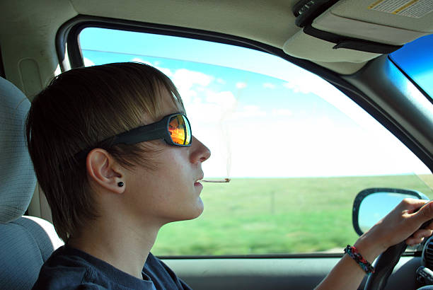 Teen Driving High stock photo