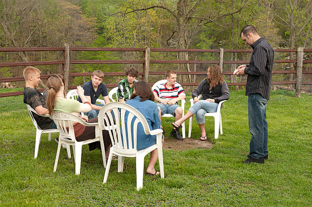 Teen Group Counseling stock photo