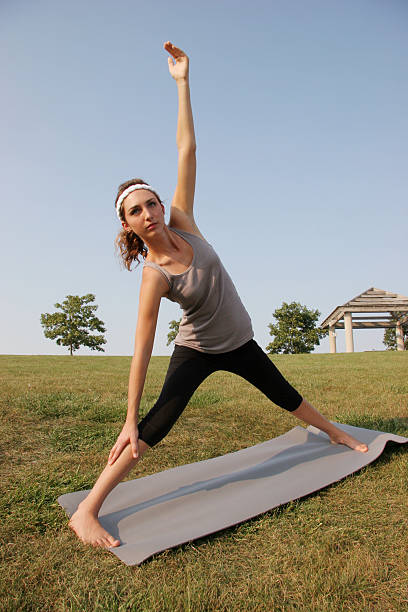 Teen in Yoga Stretch stock photo
