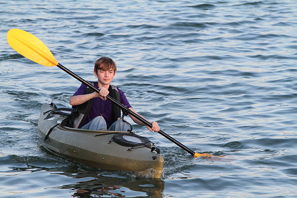 Teen Kayaking stock photo