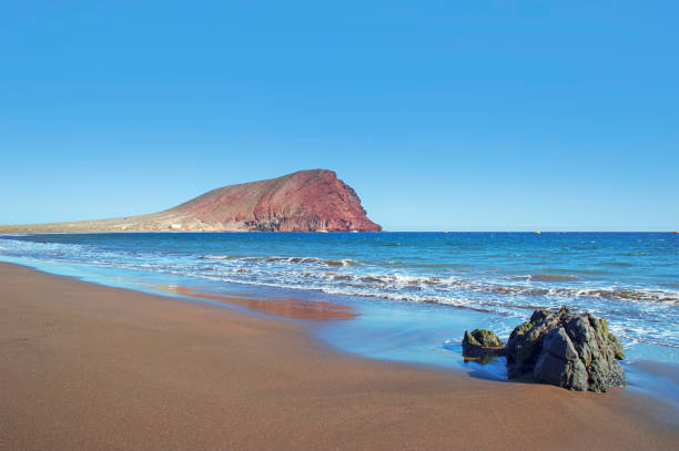 Tejita beach, one of the longest, natural beaches in Tenerife, Canary Islands stock photo