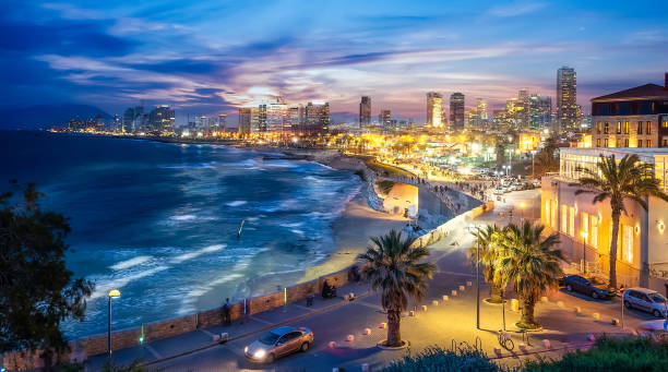 тель-авив, панорамный вид - tel aviv стоковые фото и изображения