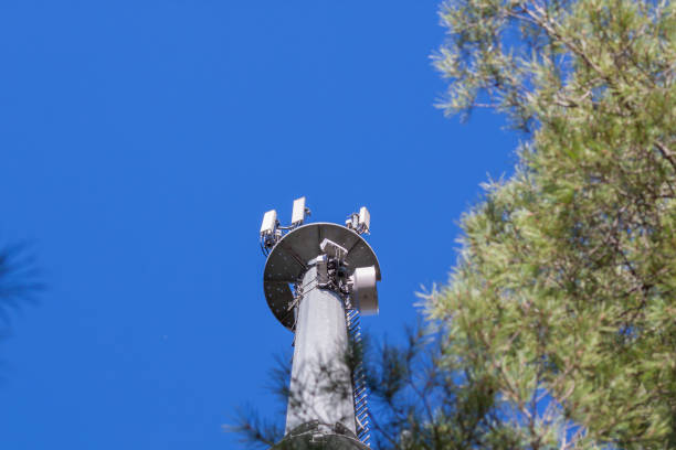 telecom tower with antennas of mobile signal - satellite stockholm bildbanksfoton och bilder