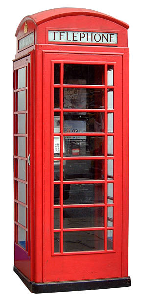 Telephone Box Traditional British red telephone box as seen all over the UK. red telephone box stock pictures, royalty-free photos & images