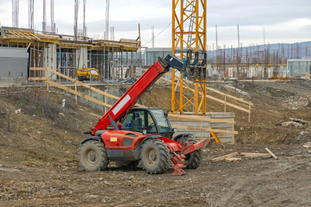 Telescopic Forklift Construction Site stock photo