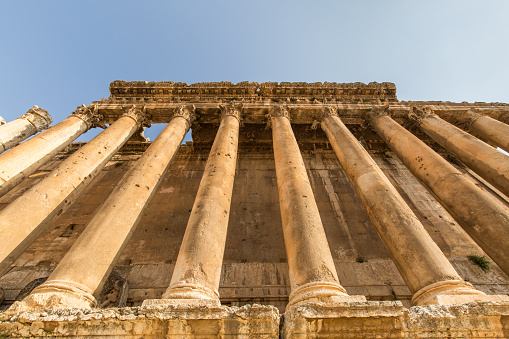 View of the Temple of Bacchus, Baalbek. High quality photo