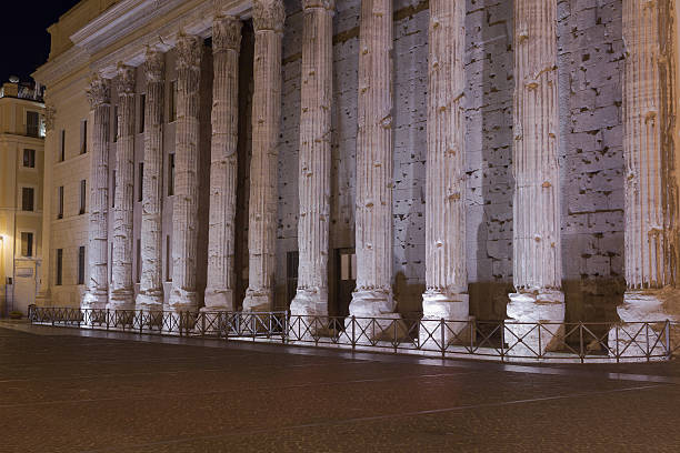 Temple of Hadrian, Il Tempio di Adriano stock photo