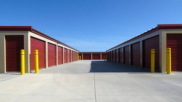 Temporary Storage Units Plenty of red door units in this self storage facility. self storage stock pictures, royalty-free photos & images