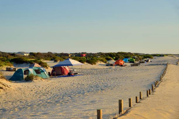 Ten Camping on Assateague Island National Seashore stock photo