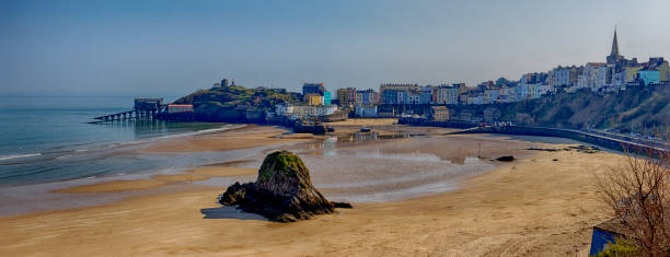Tenby Beach Pembrokeshire South West Wales UK stock photo