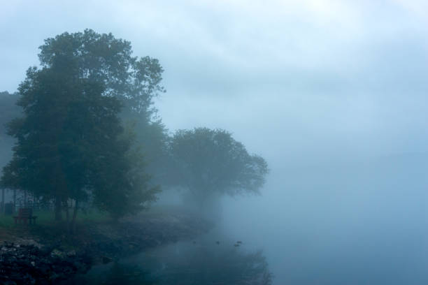 Tennessee River on Foggy Morning stock photo