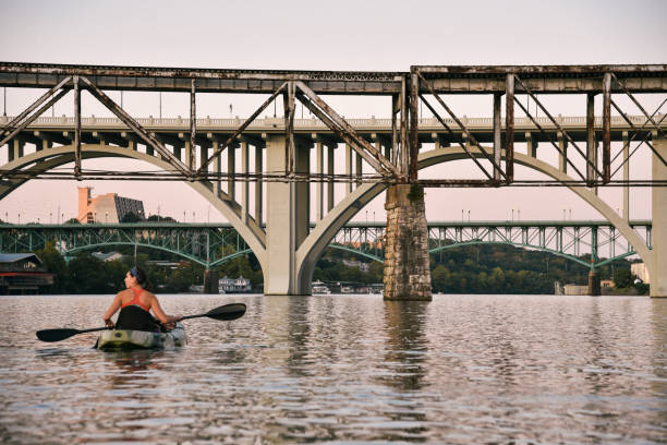 Tennessee River Paddling on the Tennessee River tennessee river stock pictures, royalty-free photos & images